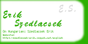 erik szedlacsek business card